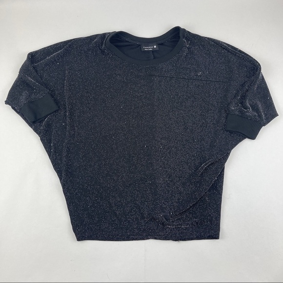 Paperoc Tshirt Womens Small Black Silver Dot Accents - Picture 1 of 8